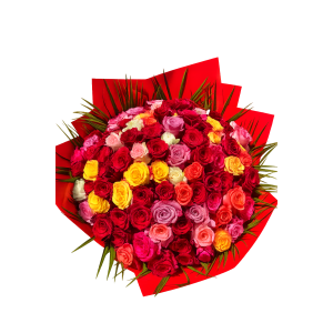 Buchet Premium De  101 Trandafiri Multicolor